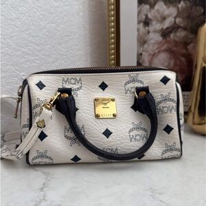 ❌SOLD❌MCM Mini Boston White Monogram